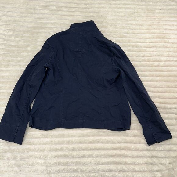 Talbots Women Navy Blue Long Sleeves Button Cotton/Spandex Jacket Size 6 - Picture 8 of 8